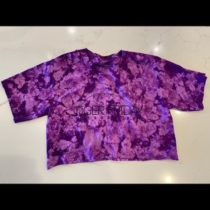 Tiger Friday Purple Tie Dye Crop Tee